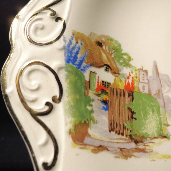 J&G Meakin Sol Dinner Plate The Old Days Country Cottage Fox Hunt Scene 10.75" - Picture 2 of 5